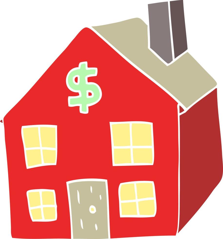 flat color illustration of a cartoon housing market vector