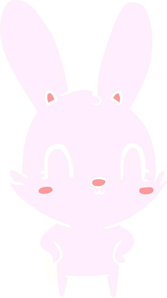 cute flat color style cartoon rabbit vector