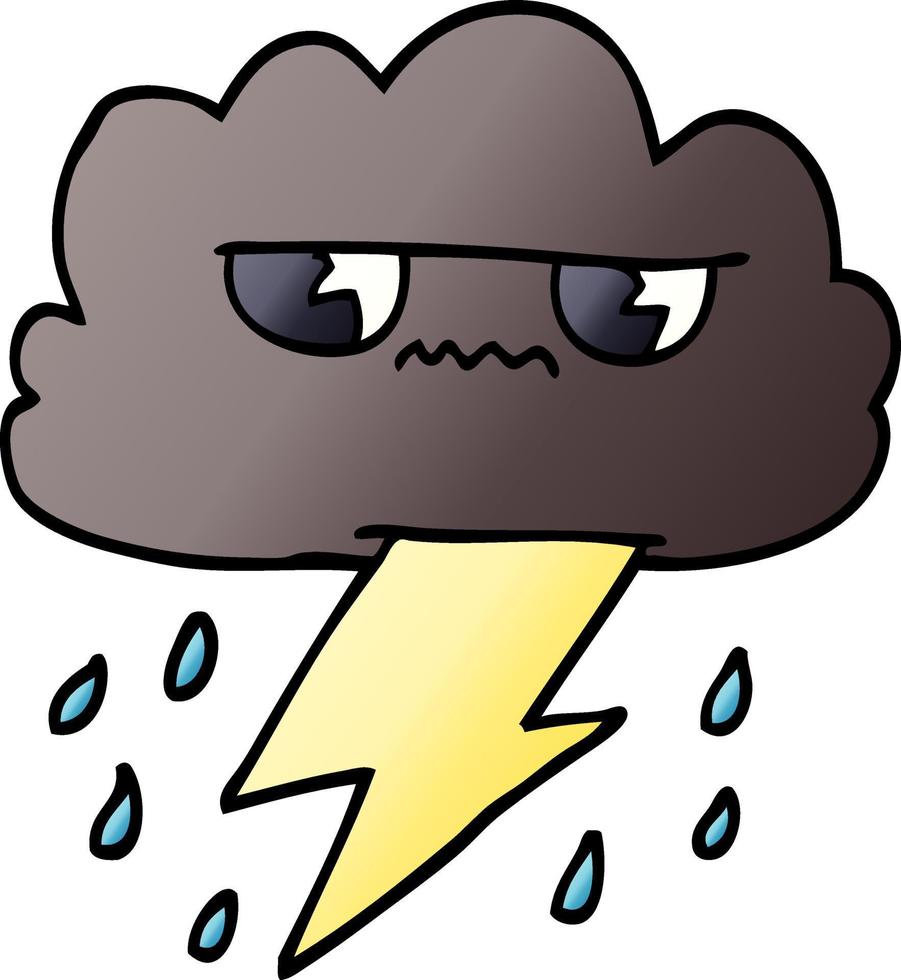 cartoon doodle thunder weather cloud vector
