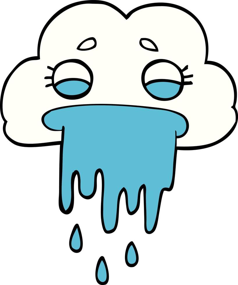 cartoon doodle rain cloud vector