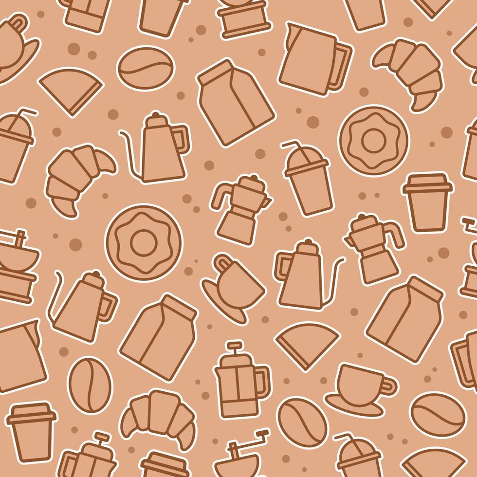 Coffee Beverages Seamless Pattern vector