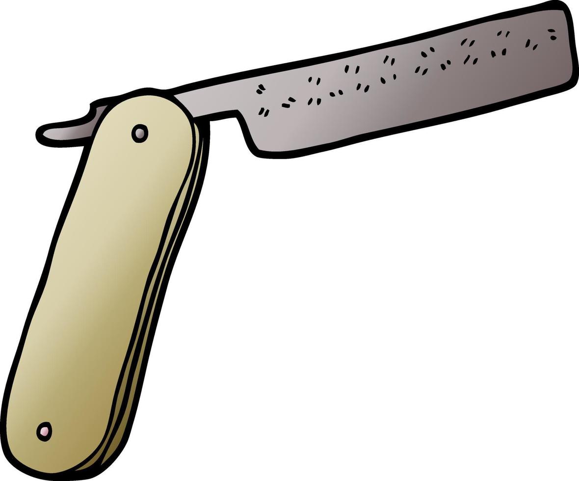 cartoon doodle cut throat razor vector