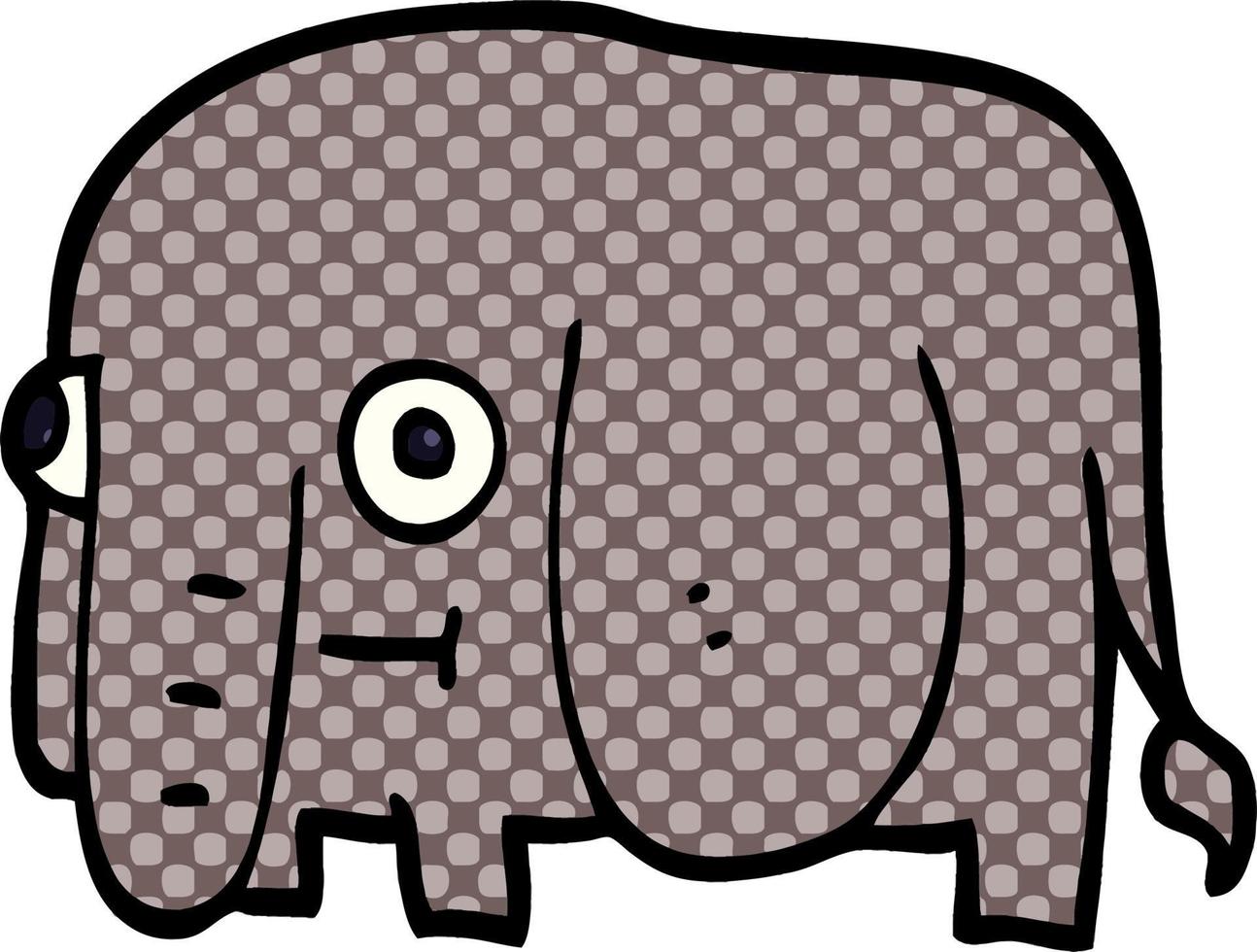 caricatura, garabato, elefante vector