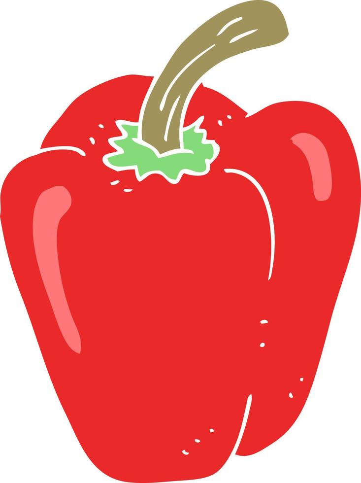 flat color illustration of a cartoon pepper vector