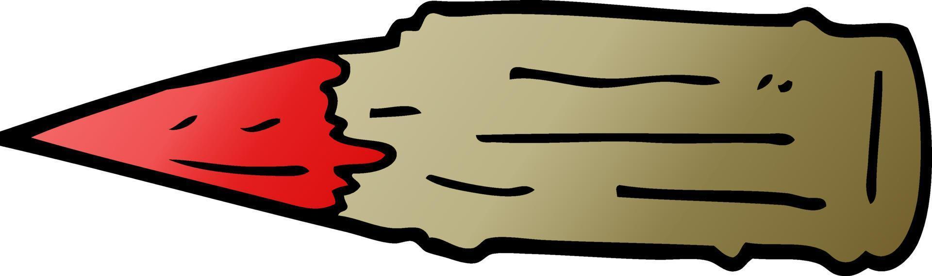 cartoon doodle bloody vampire stake vector