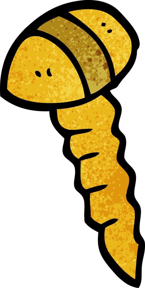 cartoon doodle screw vector