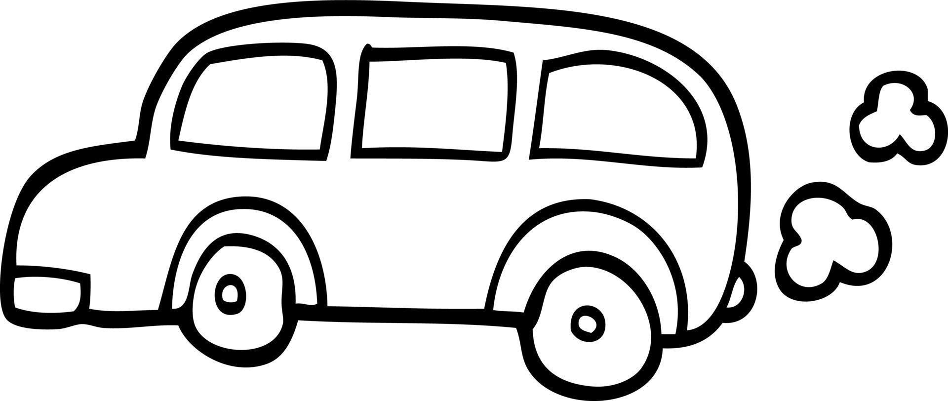 autobús escolar de dibujos animados de dibujo lineal vector