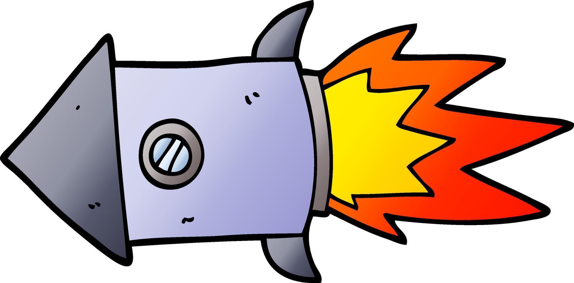 cartoon doodle space rocket vector