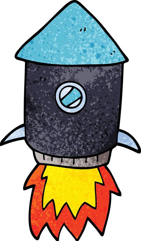 cartoon doodle space rocket vector