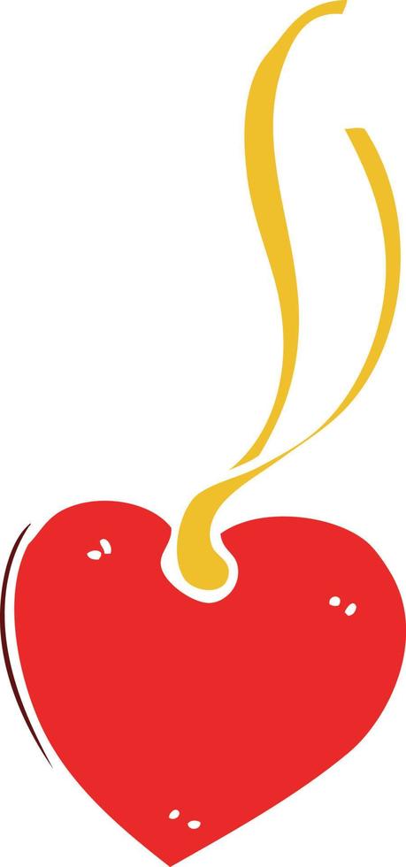 cartoon doodle heart tag vector