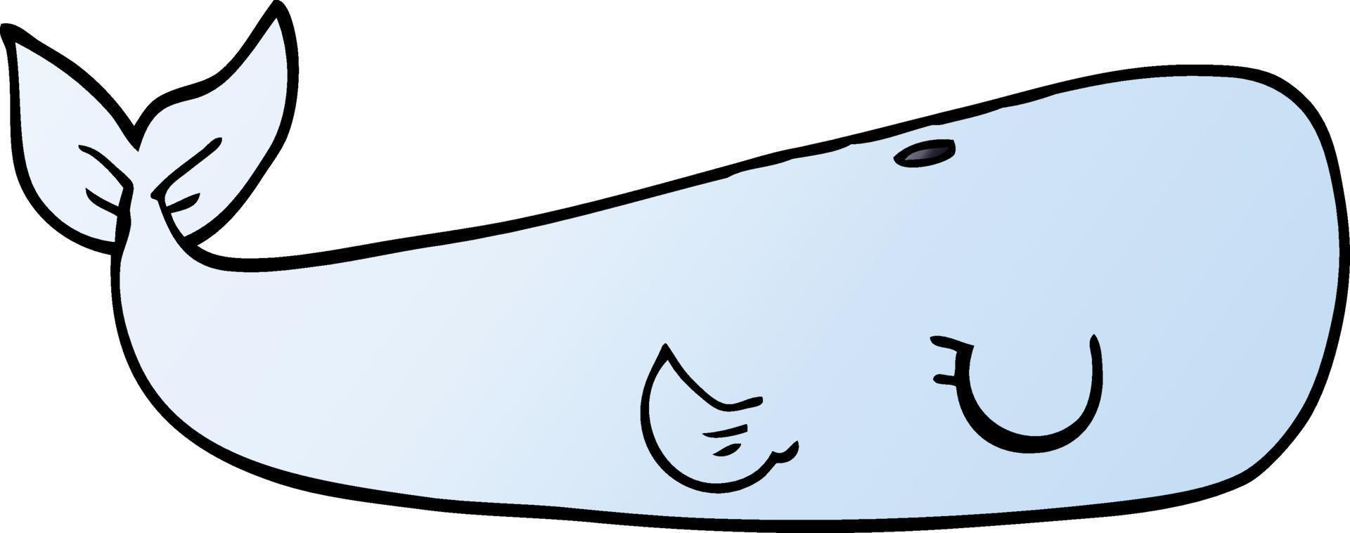 cartoon doodle sea whale vector