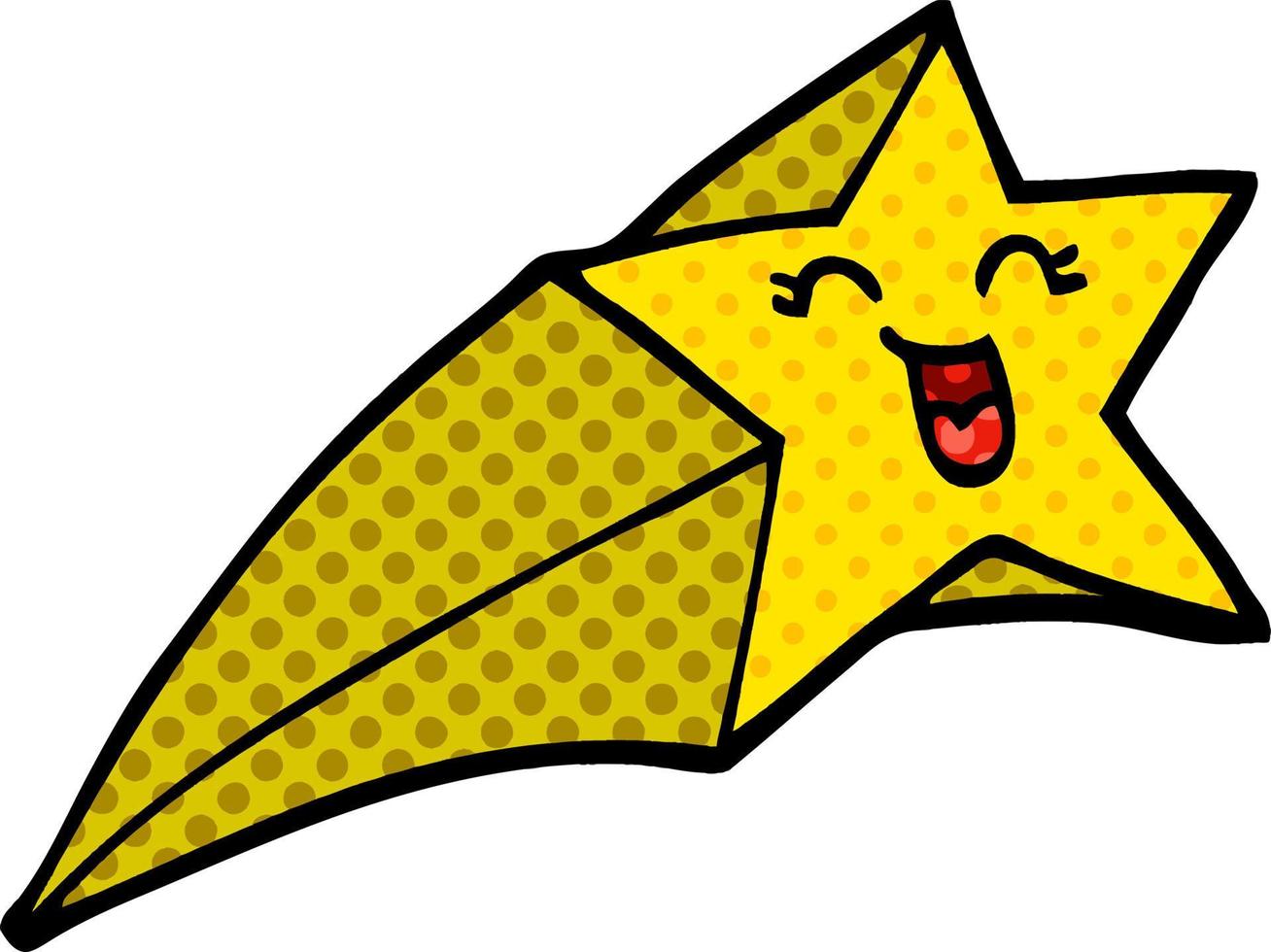 cartoon doodle shooting star vector