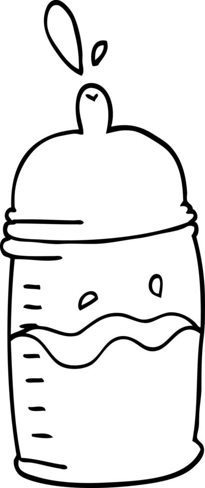 line drawing cartoon baby bottle vector