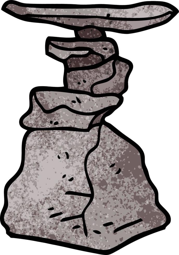 cartoon doodle stacked rocks vector