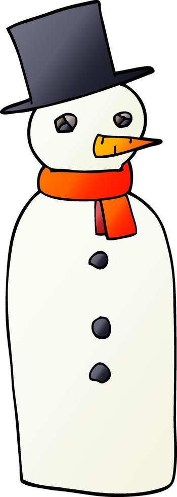 cartoon doodle traditional snowman vector