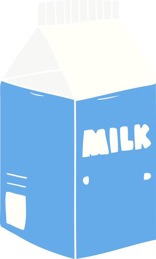 flat color style cartoon milk carton vector