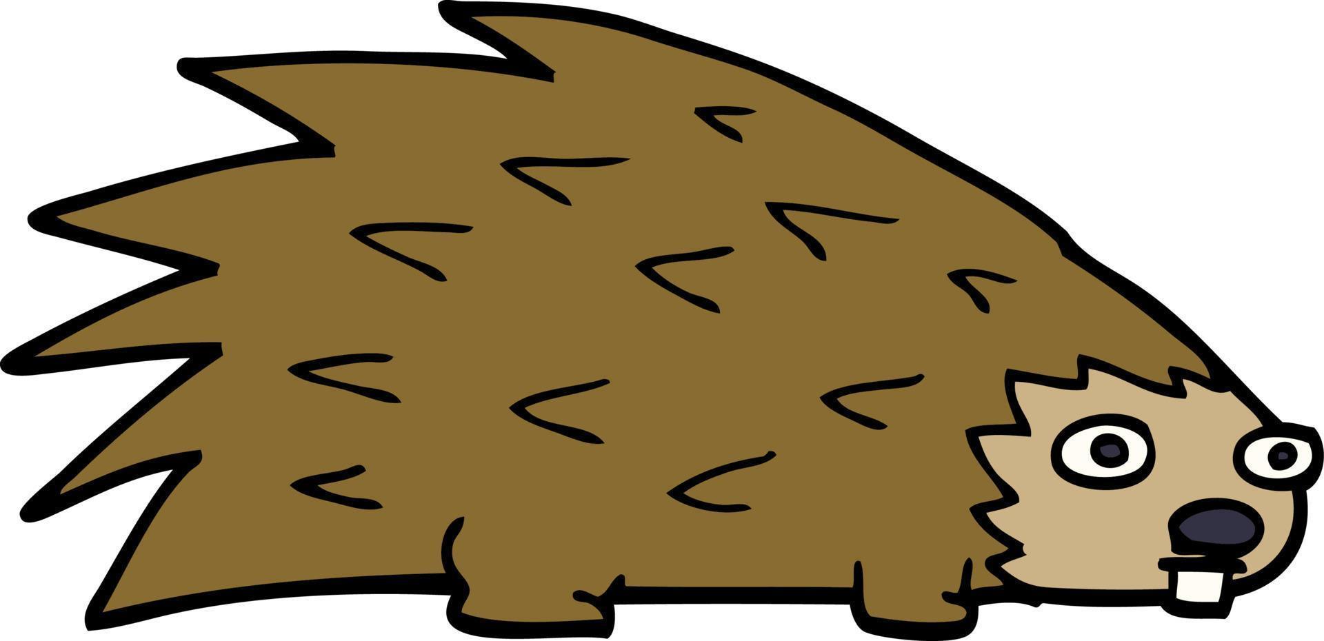 cartoon doodle spiky hedgehog vector