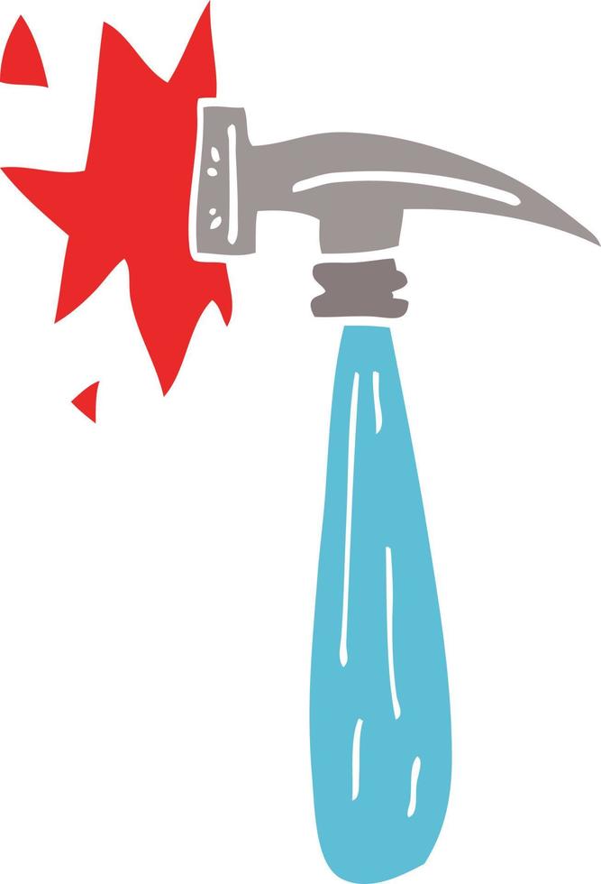 cartoon doodle hammer banging vector