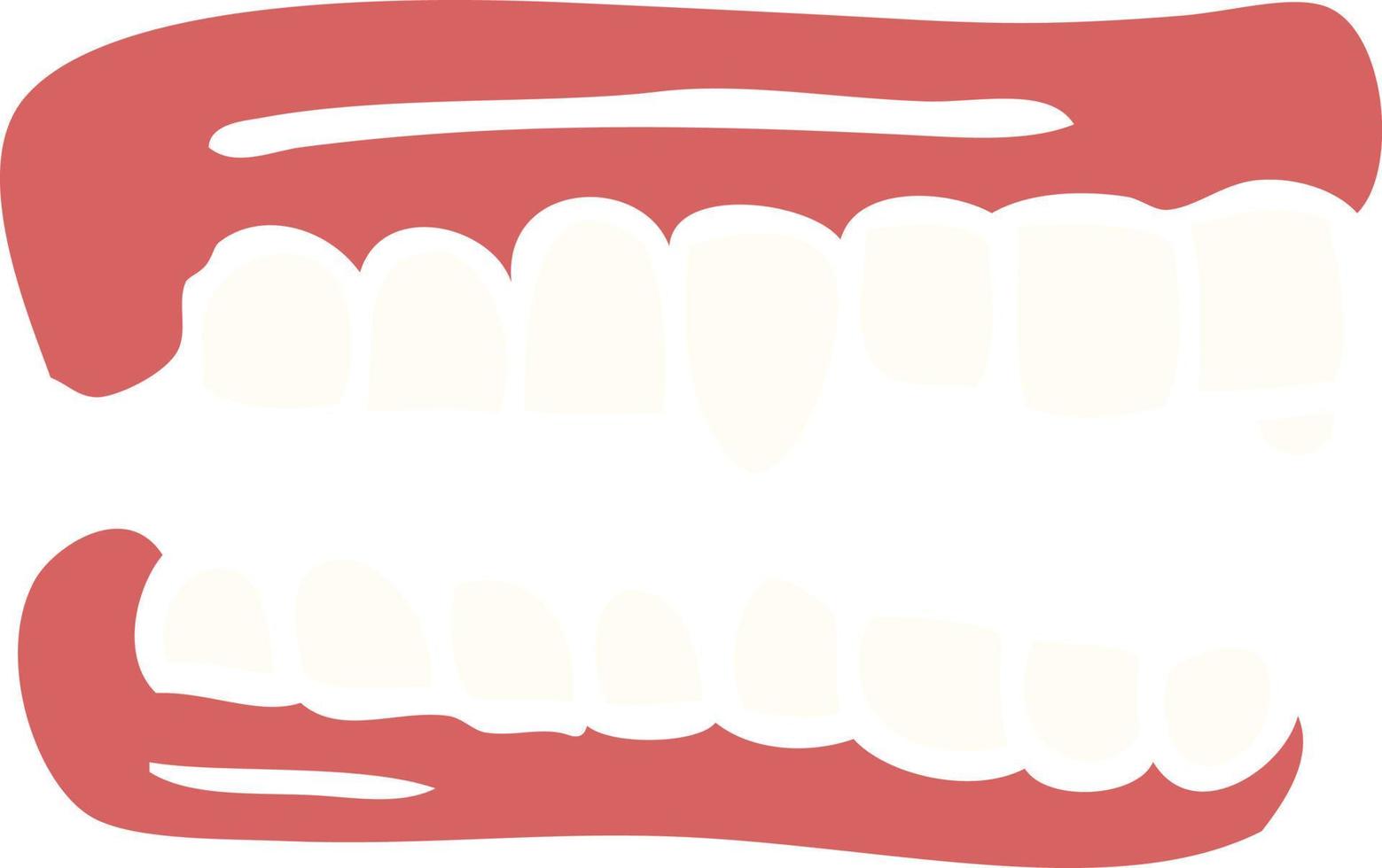 cartoon doodle false teeth vector