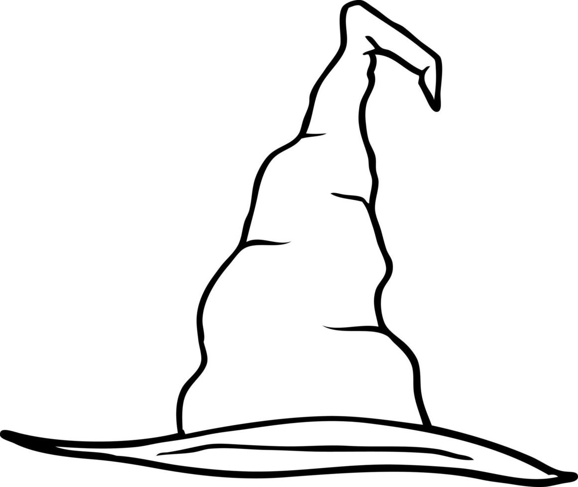 line drawing cartoon witch hat vector