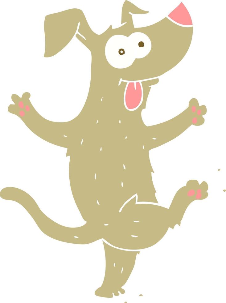 flat color illustration of a cartoon dancing dog vector