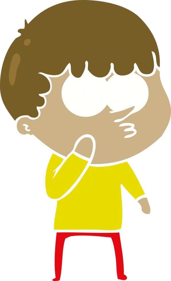 niño curioso de dibujos animados de estilo de color plano vector