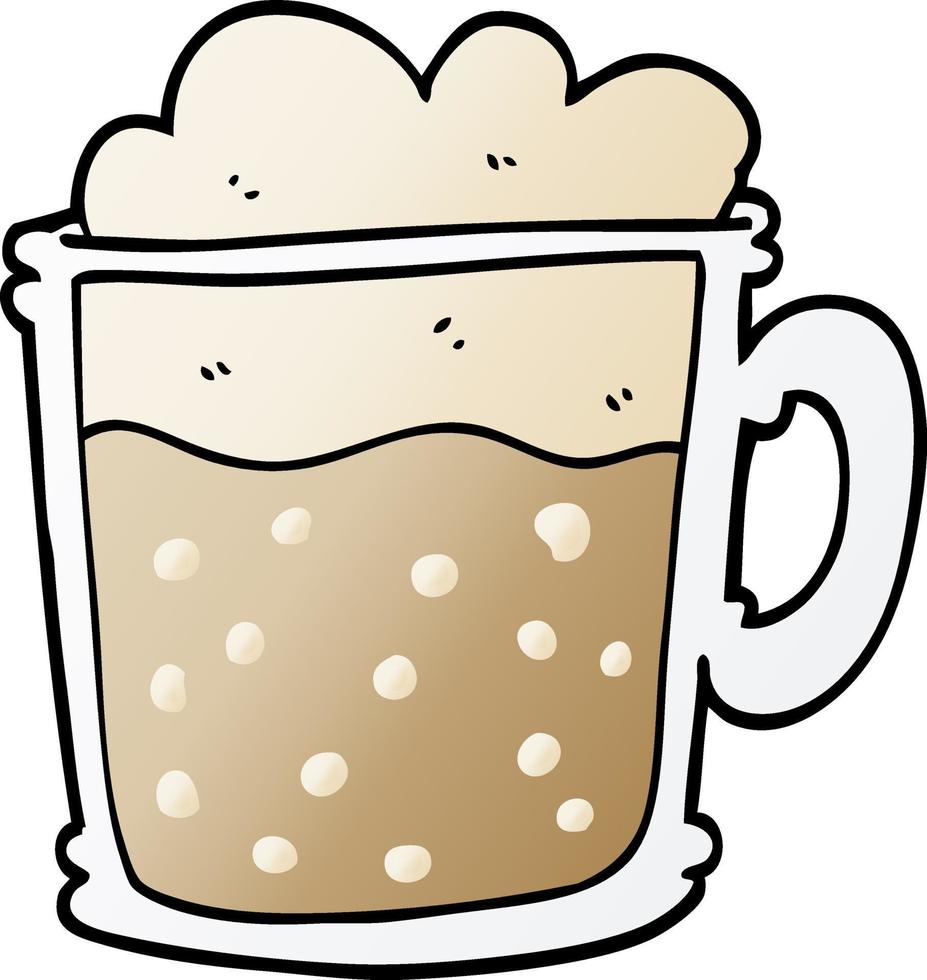 cartoon doodle foamy latte vector