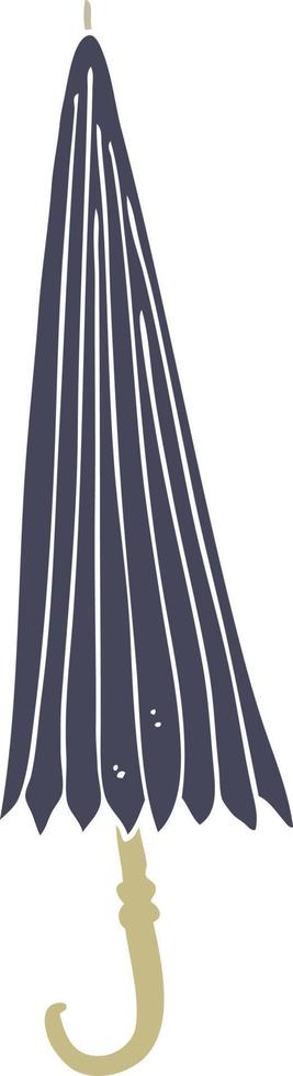 flat color illustration of a cartoon umbrella vector