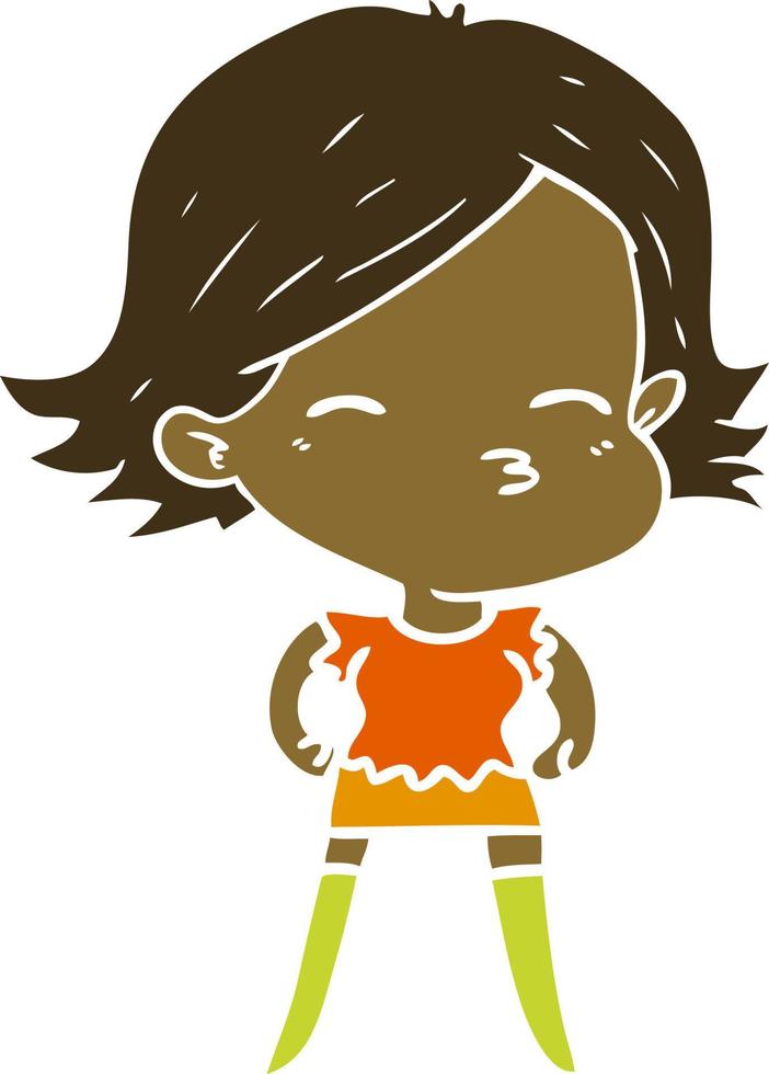 mujer de dibujos animados de estilo de color plano vector