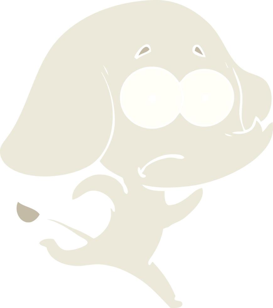 flat color style cartoon unsure elephant running away vector
