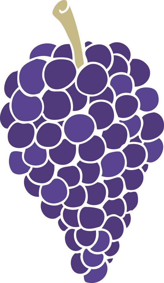 flat color illustration of a cartoon grapes vector