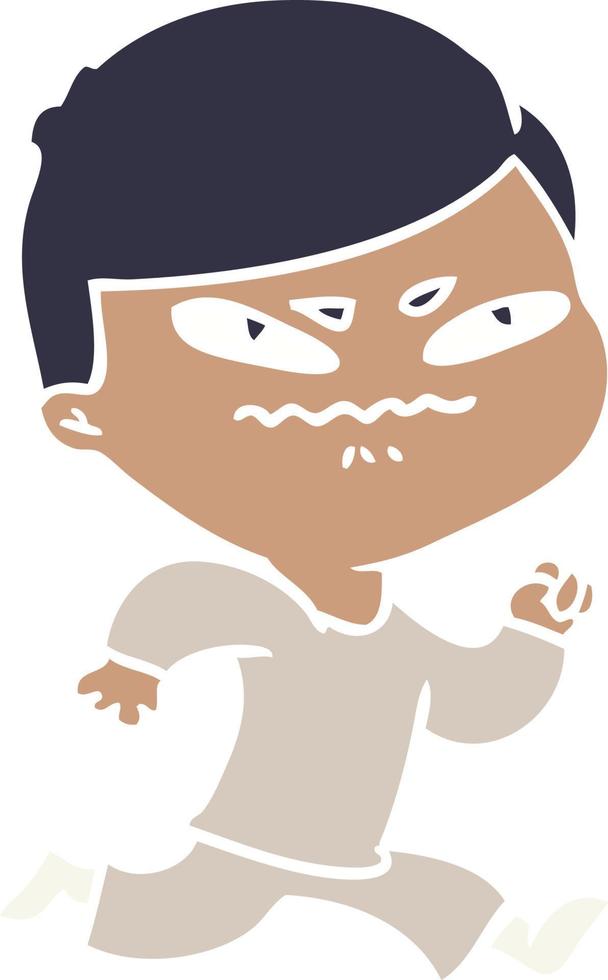 flat color style cartoon angry man vector