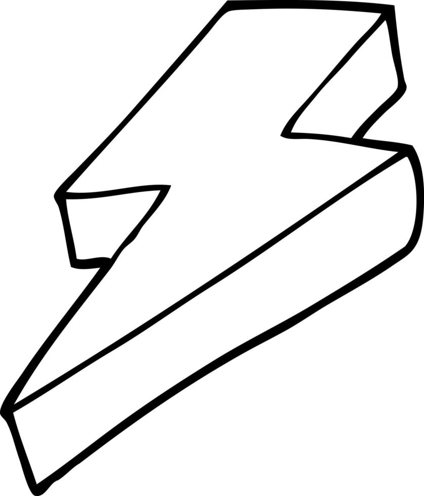 line drawing cartoon thunder bolt vector