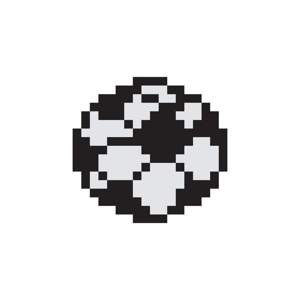 Soccer ball with pixel art. vector