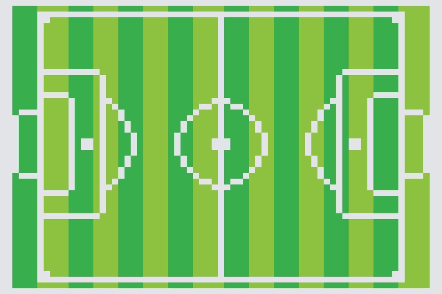 Football sport field with pixel art. vector