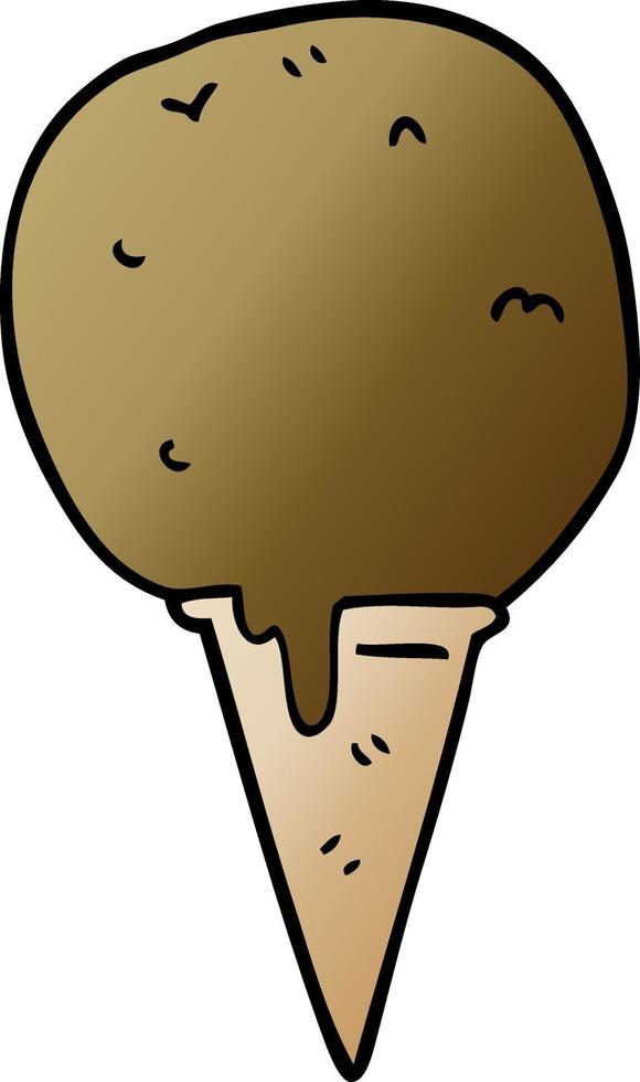 cartoon doodle ice cream cone vector