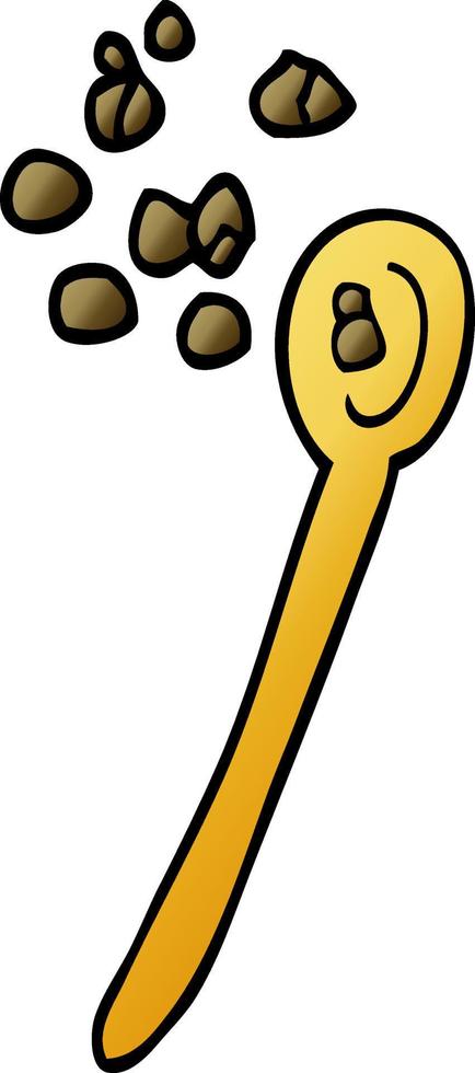 cartoon doodle cereal on a spoon vector
