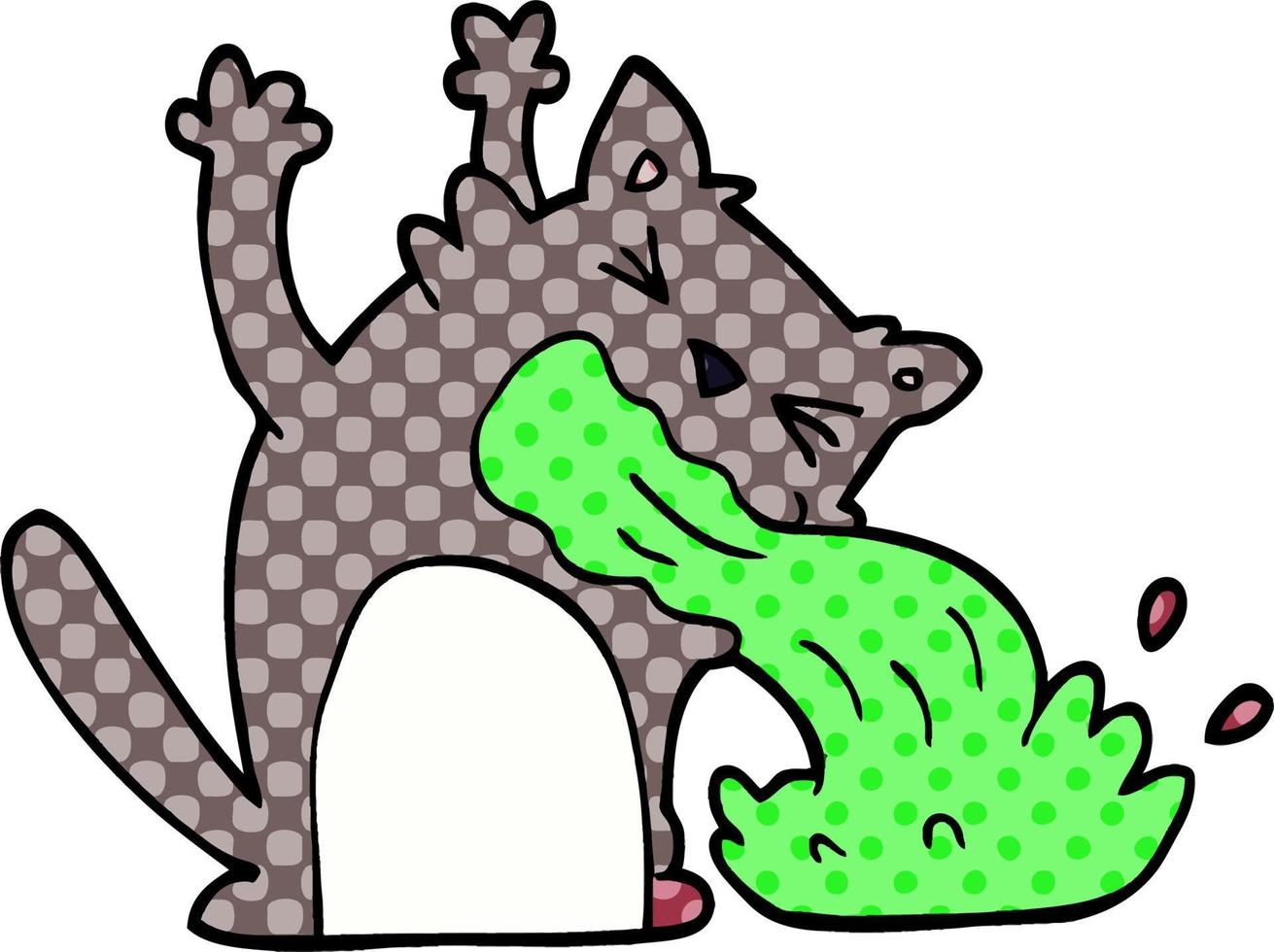 cartoon doodle of an ill cat vector