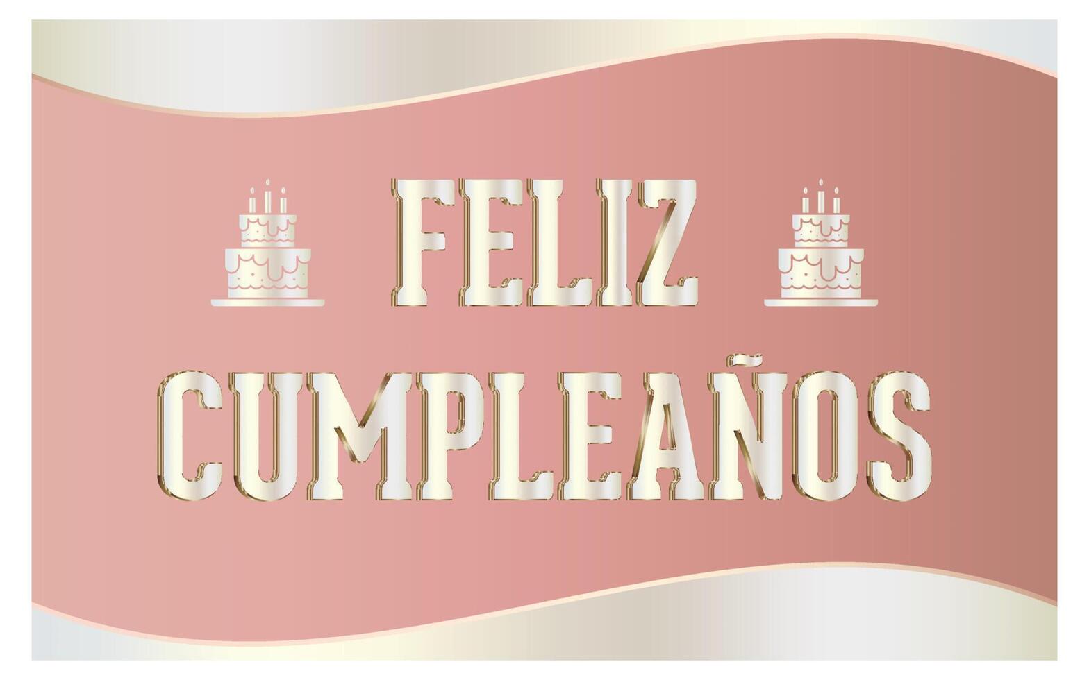 Happy Birthday In Spanish Lettering Invitation Greeting Card vector