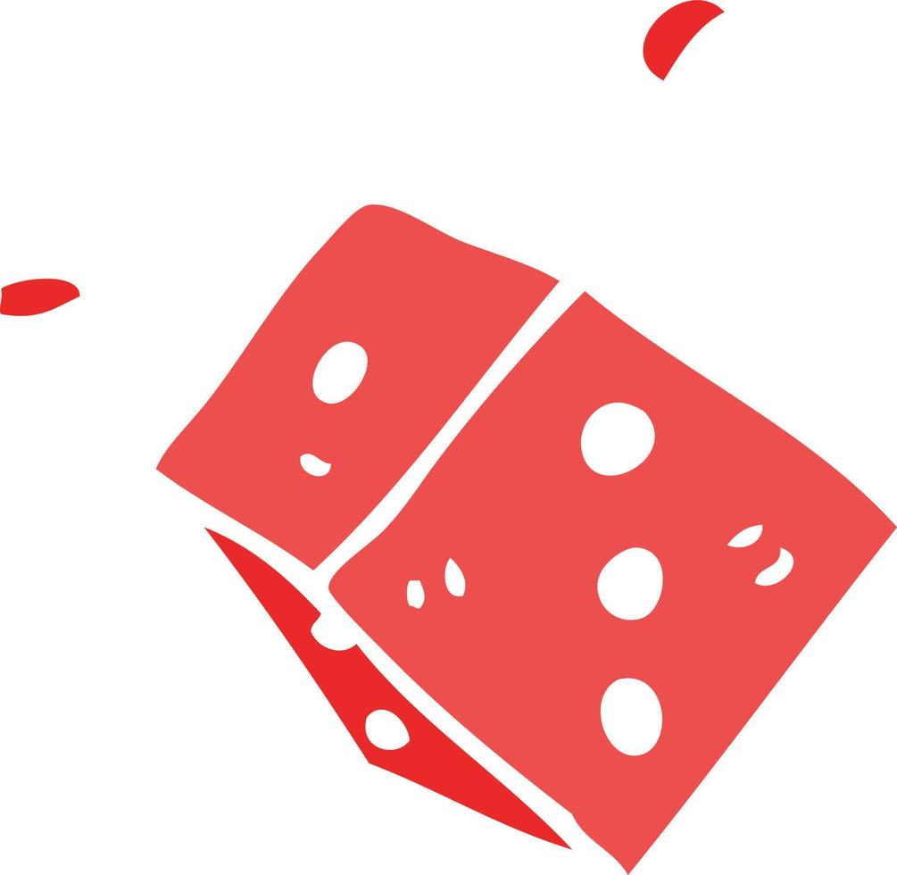 cartoon doodle rolling dice vector