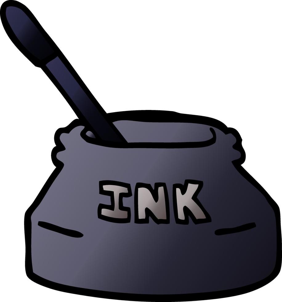 cartoon doodle ink pot vector