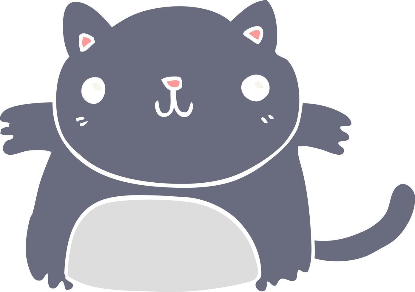 gato de dibujos animados de estilo de color plano vector