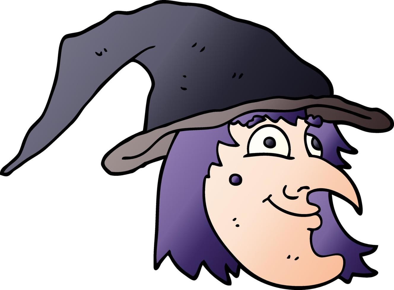 cartoon doodle happy witch vector