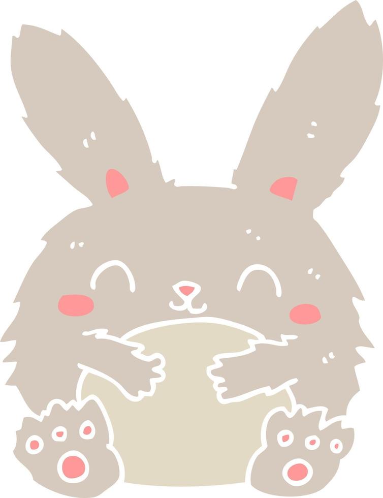 cute flat color style cartoon rabbit vector