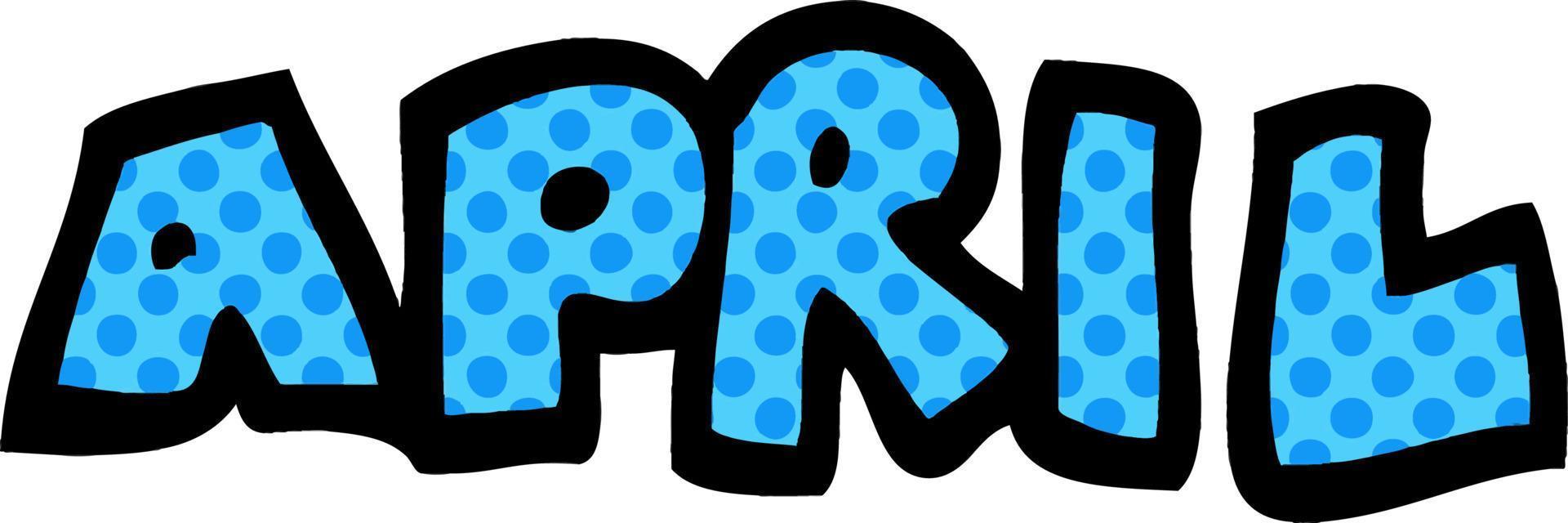 cartoon doodle month of april vector