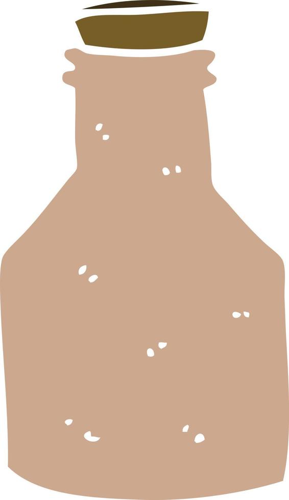 cartoon doodle old ceramic bottle with cork vector