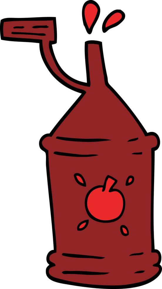 cartoon doodle of tomato sauce vector