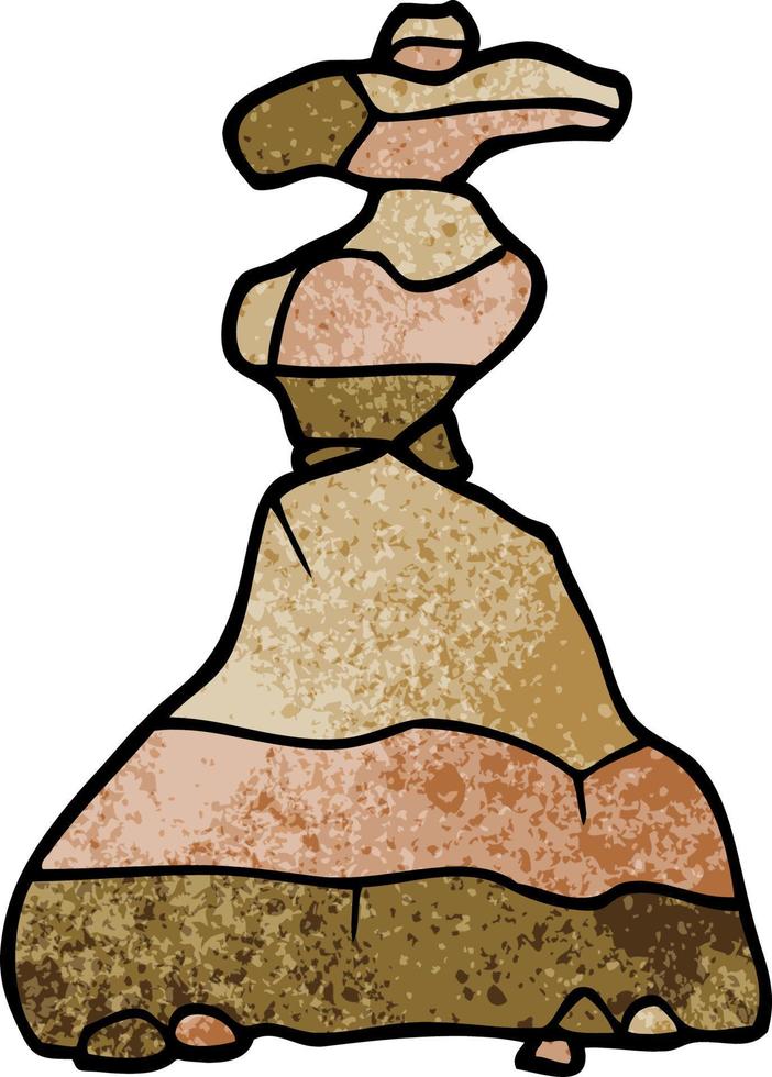 cartoon doodle of stacked stones vector