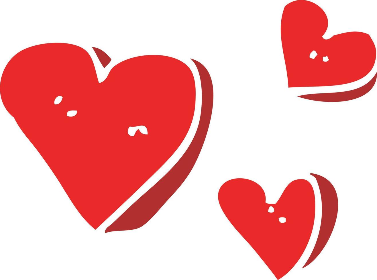 flat color illustration of a cartoon hearts vector