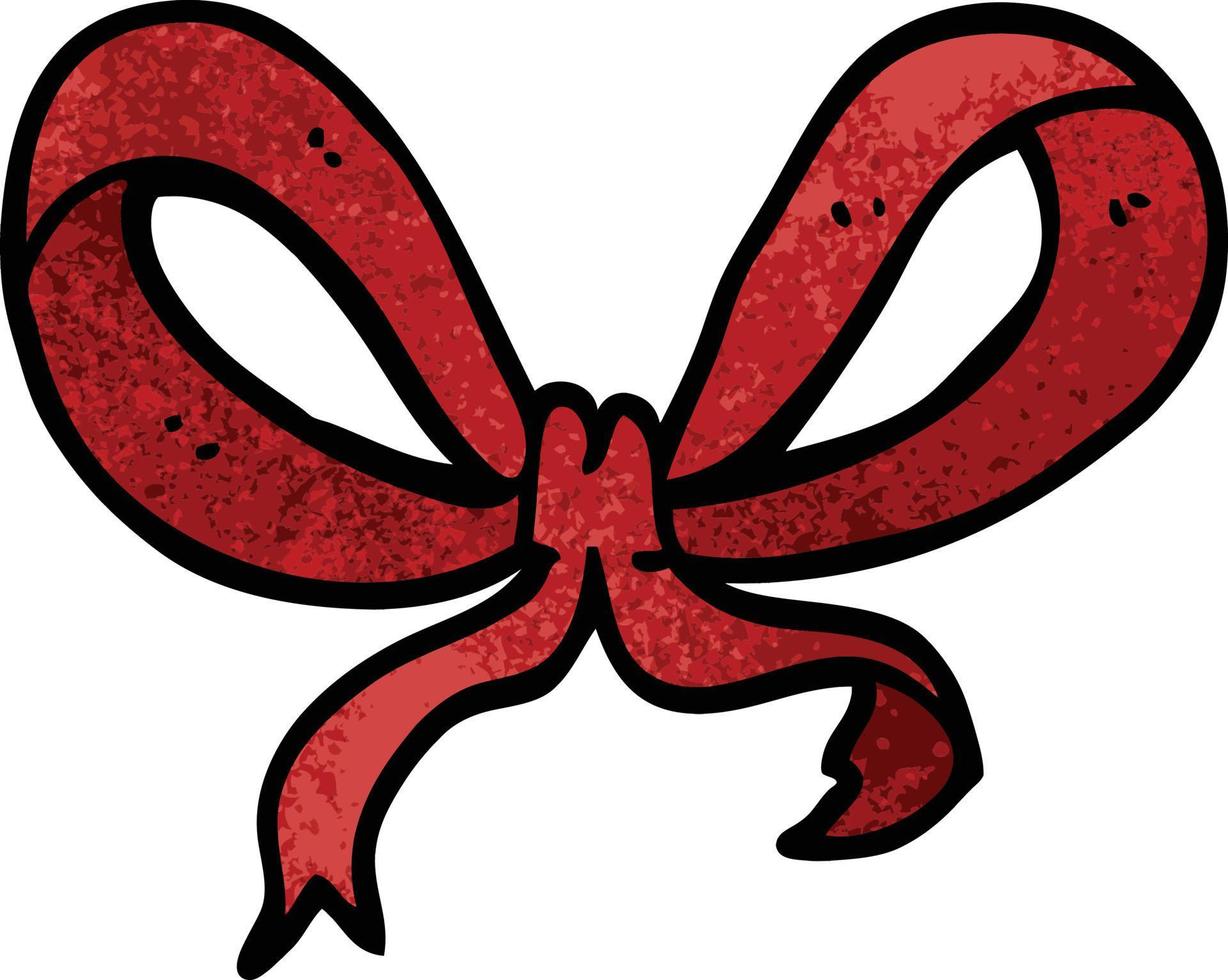 cartoon doodle red bow vector